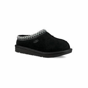 Slippers Brand With Nut In Logo Ugg Tasman II 1019066K-BLK Slippers Kids Black Suede Round Toe Slip-On GUG68