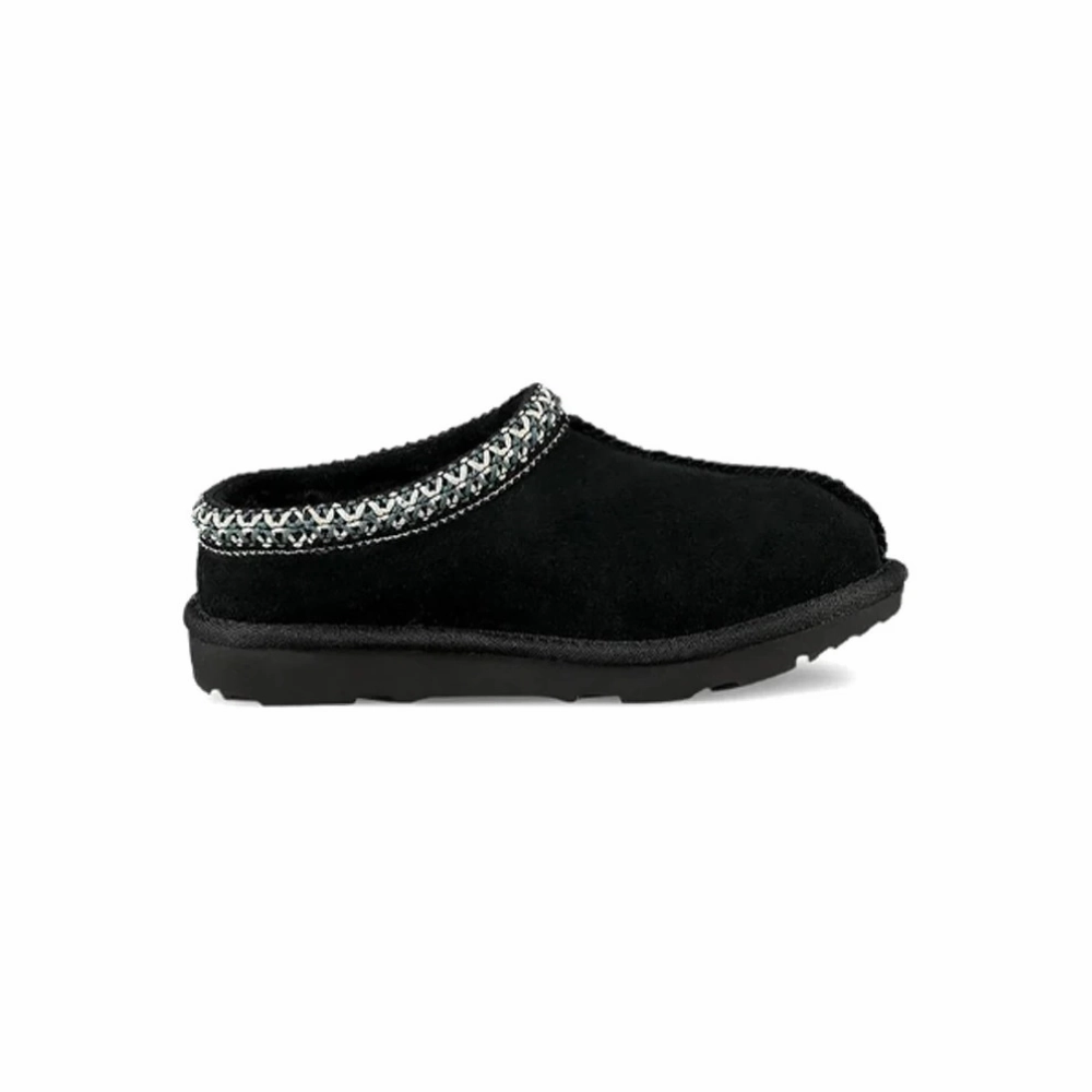 Ugg Tasman II 1019066K-BLK Slippers Kids Black Suede Round Toe Slip-On GUG68 Princess Ariel Slippers