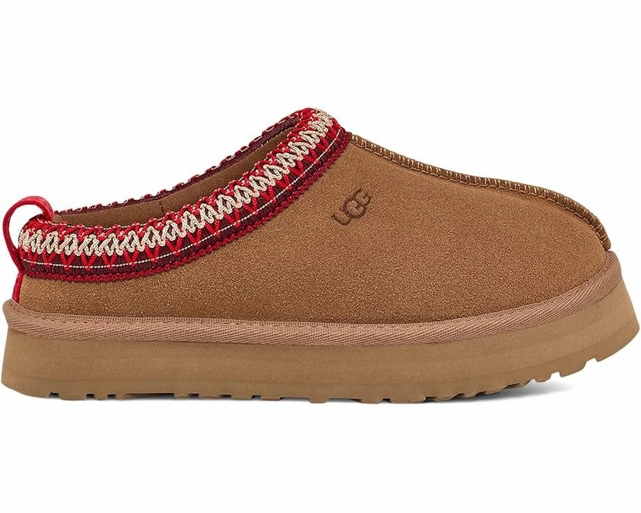 Bobs Slippers Ugg Tazz 1143776K-CHE Slippers Kids Chestnut Brown Suede Round Toe Slip-On GUG60