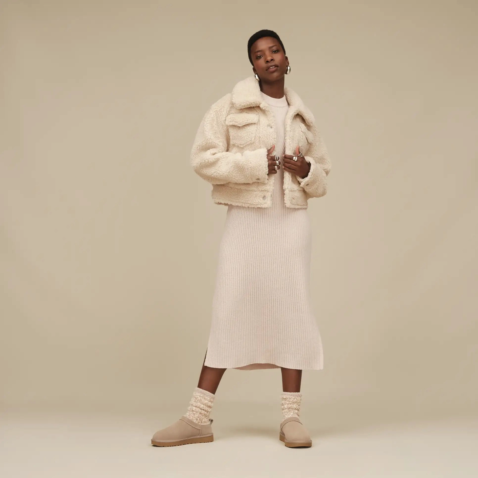 Canvas Slippers UGG WOMENS CLASSIC MICRO - SAND