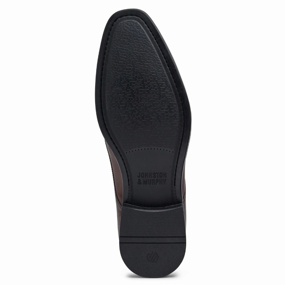 Dress Shoes Good Plantar Fasciitis Johnston & Murphy Gibbons Run-Off Brown Full Grain Leather Shoe (Men's)