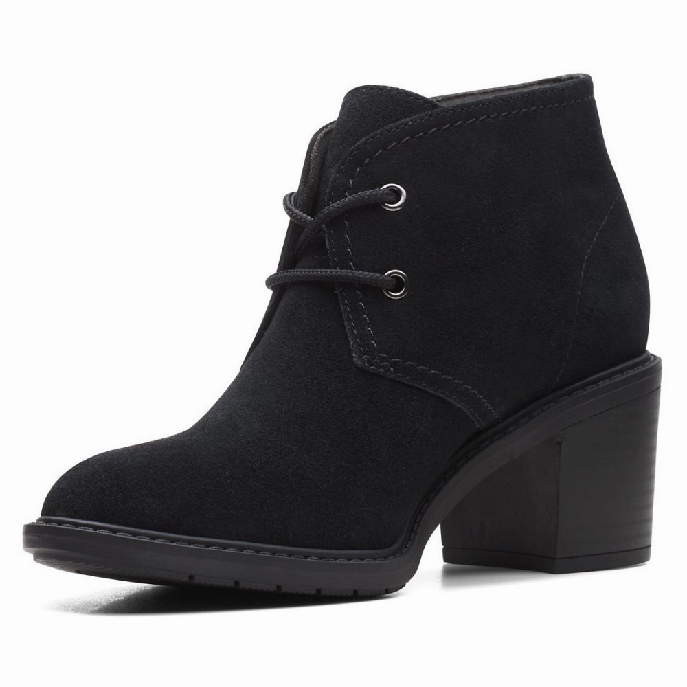 Flatform Ankle Boots Clarks Scene Lace Boot Black Suede Boot (Women's)