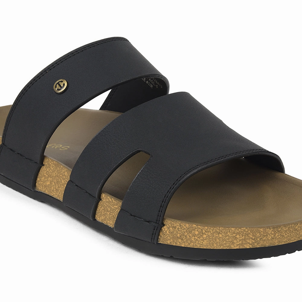 Norsso Slides Healers Black Casual Slipper For Mens AOL-5 By Liberty