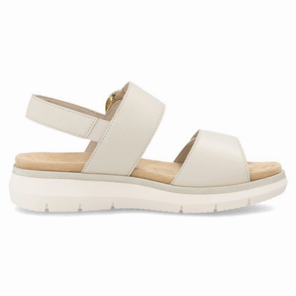 Sandals Comfortable For Walking Remonte Jocelyn D2K50 White Leather Sandal (Women's)