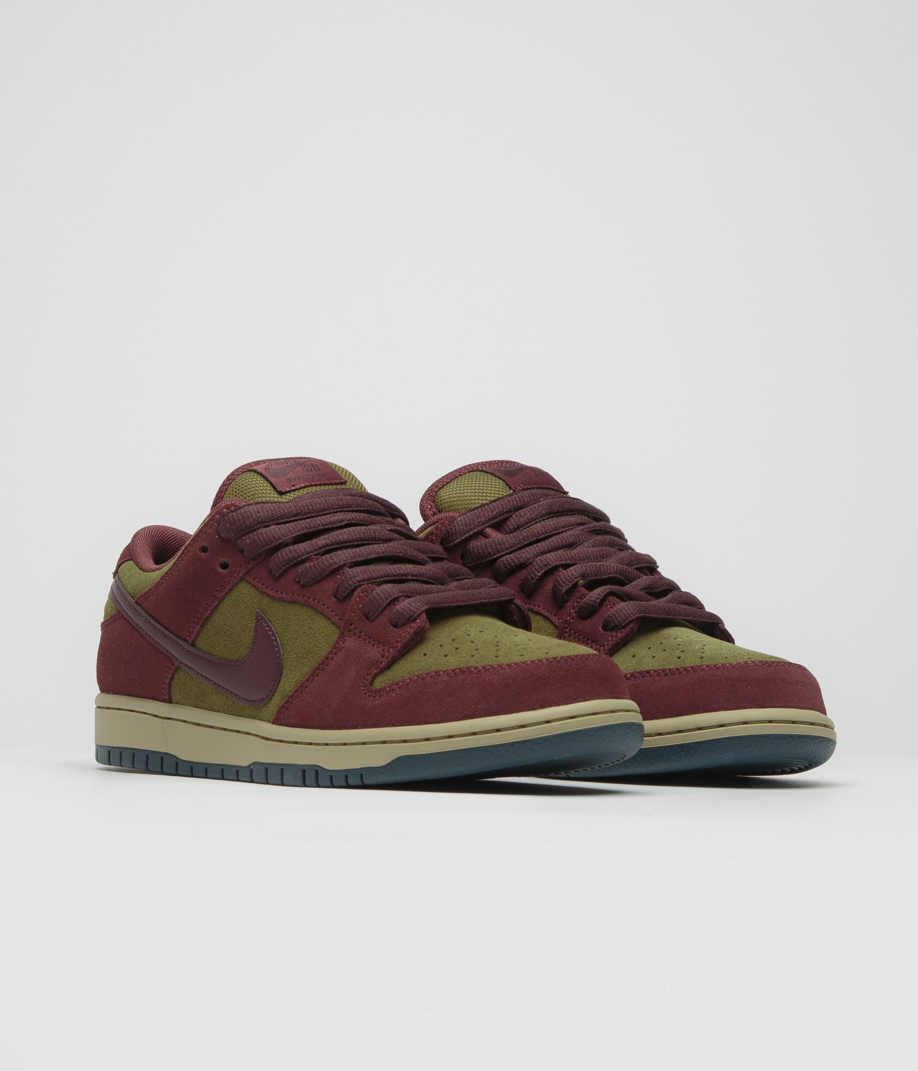 Jujutsu Kaisen Shoes Nike Nike SB Dunk Low Pro Shoes - Dark Team Red / Burgundy Crush - Olive Flak
