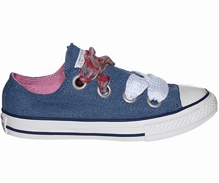 Converse scarpa sneakers in tela bassa CTAS Big Eyelet OX 660973C blu chiaro Bill Sneakers