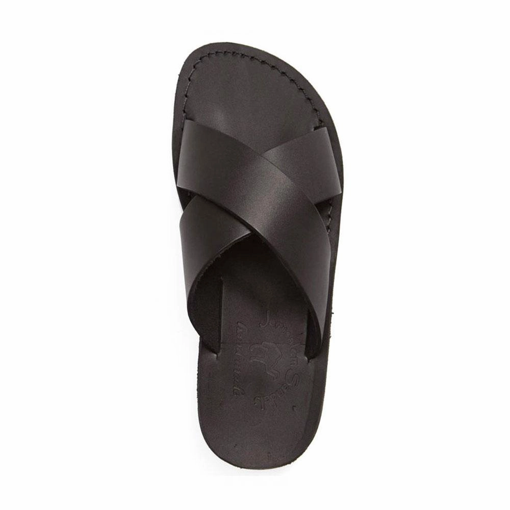 Sandals Porn Elan - Leather Cross Strap Sandal | Black