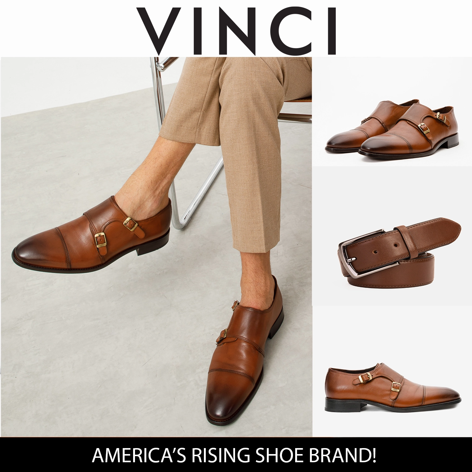 The Essen Brown Cap Toe Double Monk Strap Men Shoe Socks With Brown Dress Shoes