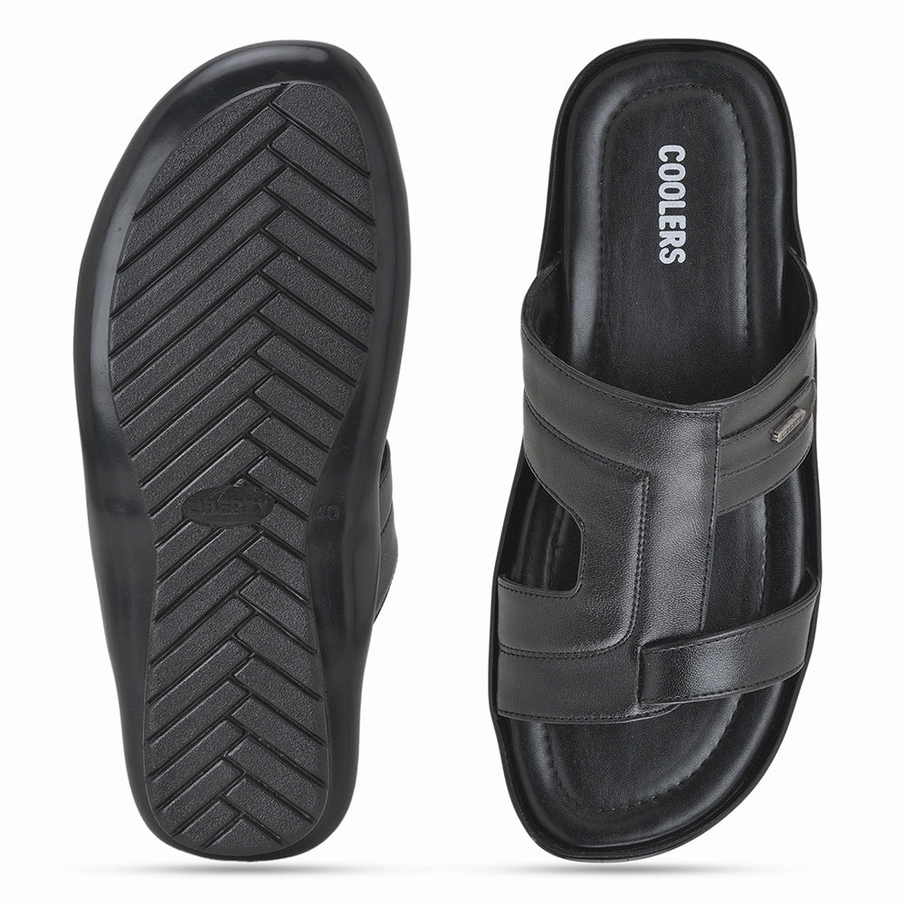 Monstera Slippers Coolers By Liberty LAF-227 Casual Black Slippers For Men