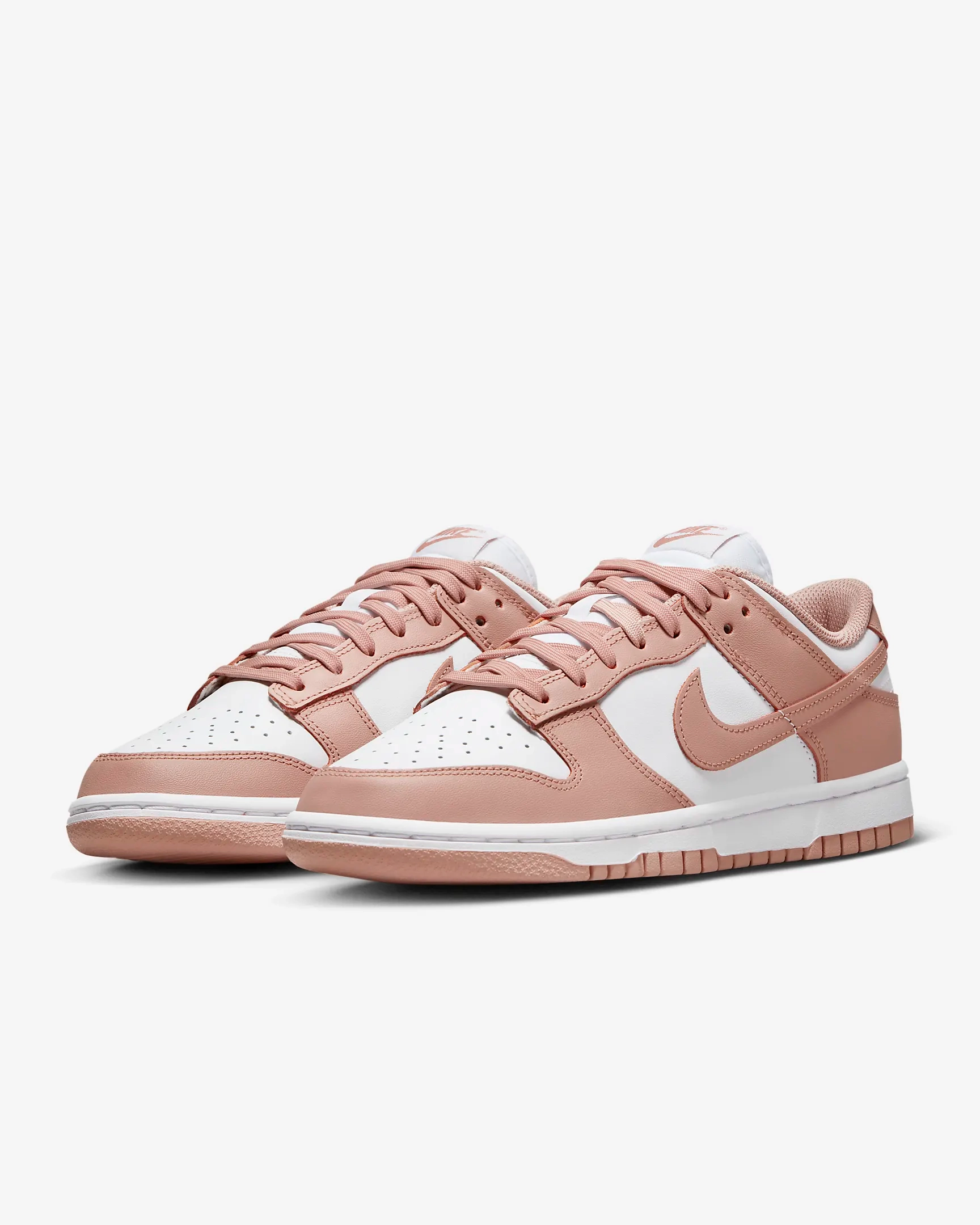 Nike Women's Dunk Low Shoes - White / Rose Whisper Huaraches Shoes Nike