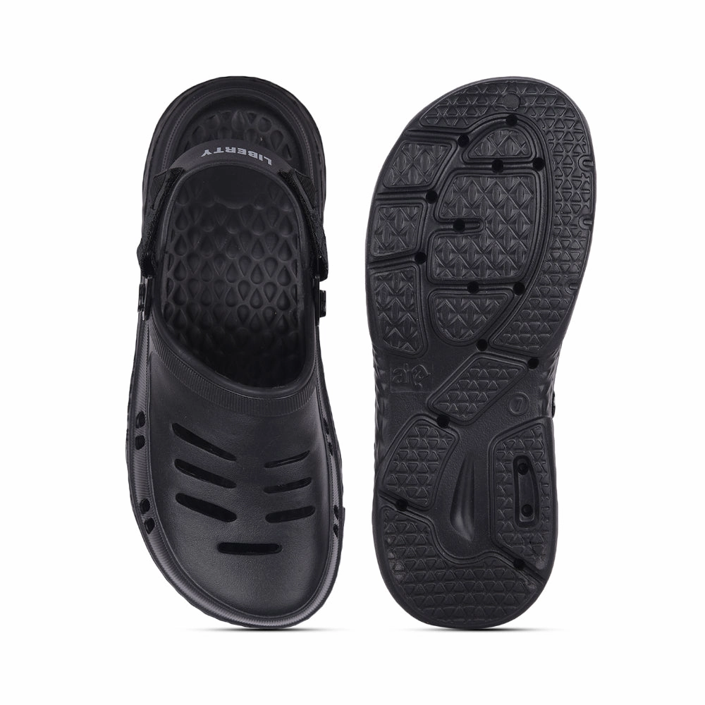 A-HA Casual Black Clogs For Men BEACHRIDE By Liberty Canvas Sandals