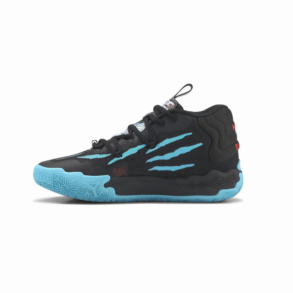 Zoom Air Basketball Shoes MB.03 Blue Hive Basketball Shoes (Big Kid)
