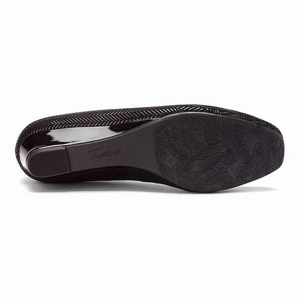 Trotters Lauren Black Suede Patent Leather Jeans Dress Shoes