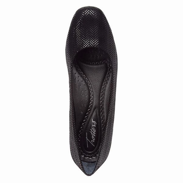 Trotters Lauren Black Suede Patent Leather Shoes Dress Up