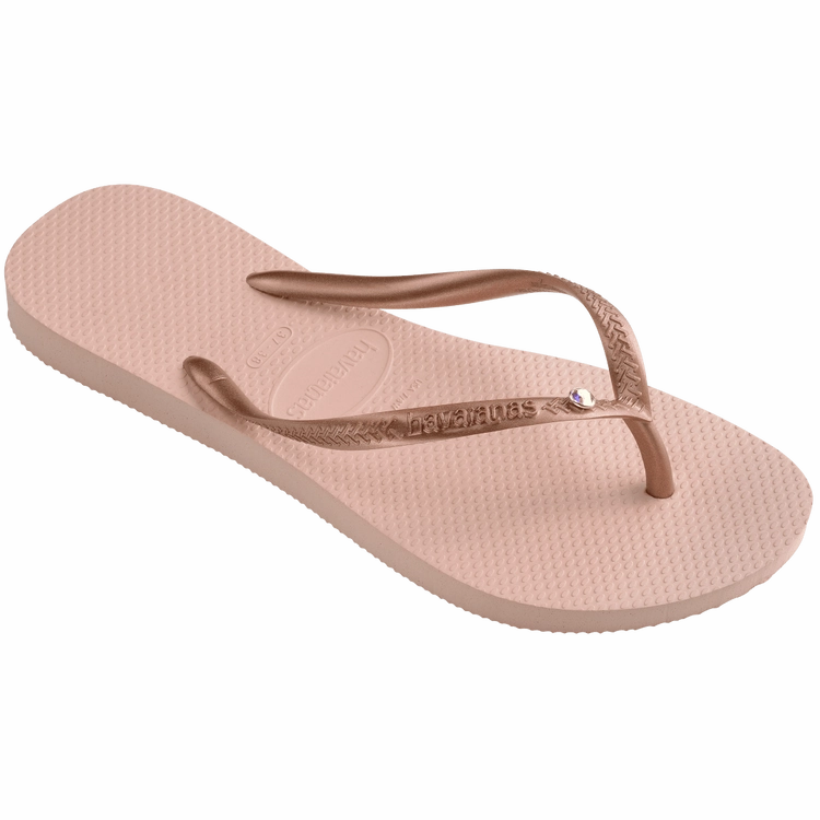 House Slippers With Headlights HAVAIANAS SLIM CRYSTAL SW II - BALLET ROSE