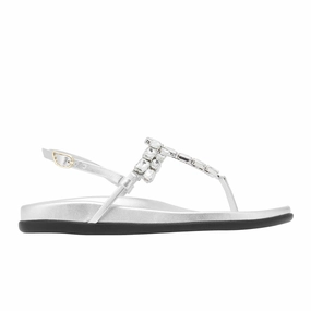 Katerina Crystals Silver Sandals Negril Map