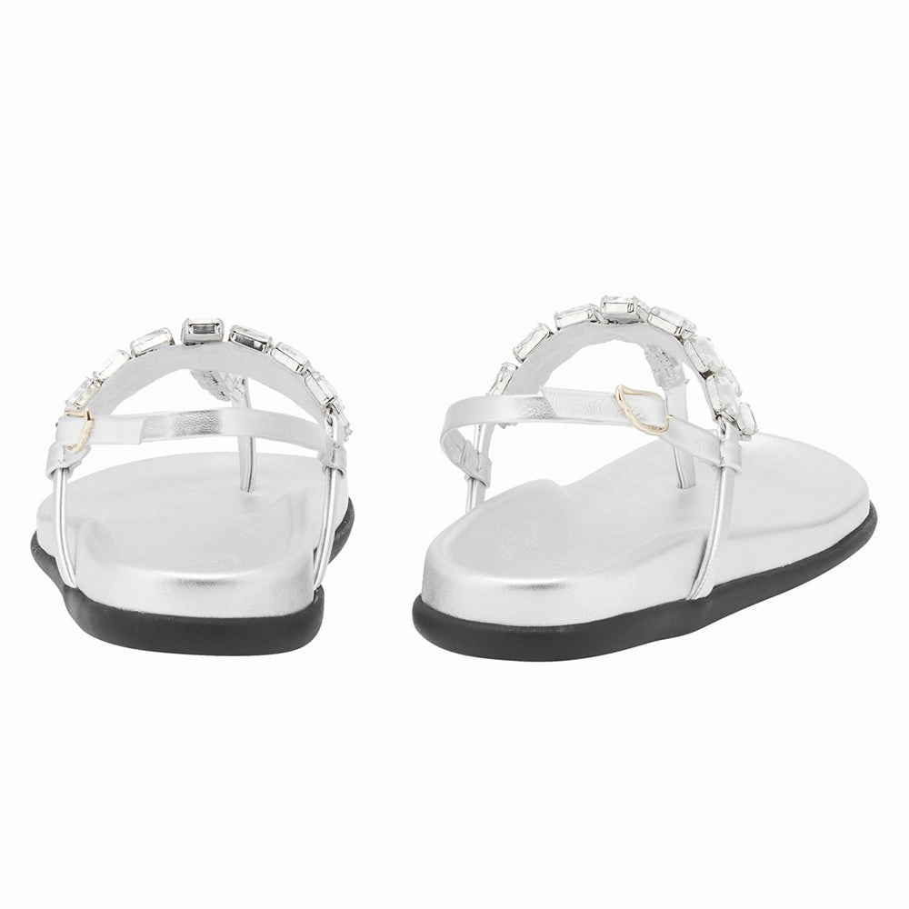 Katerina Crystals Silver Slingback Sandals