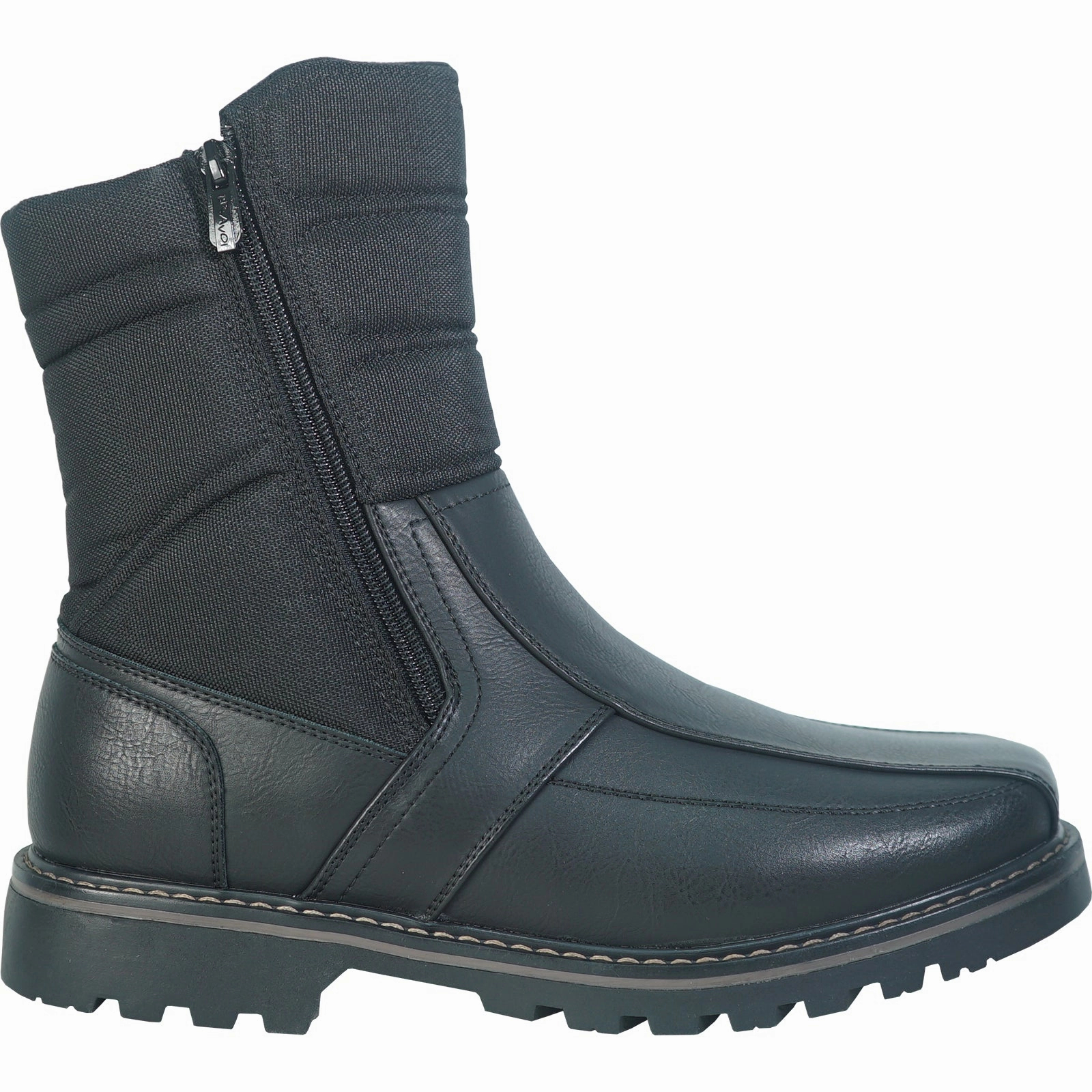 Lace Up Cowboy Boots BRAVO Men Boot Dean-17 Casual Winter Fur Boot Black