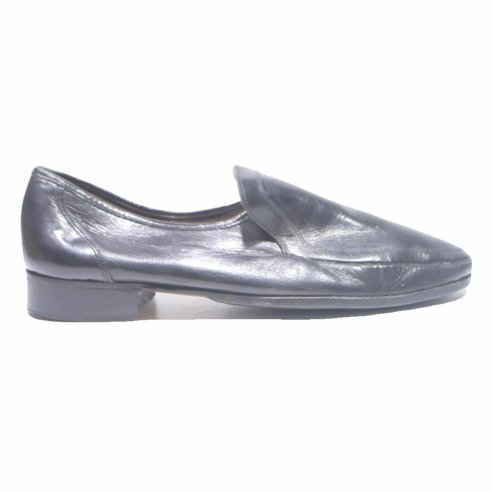 Loafers With No Heel Mens Leather Black Loafer Shoes UK 8 Classic Formal Slip-On Footwear