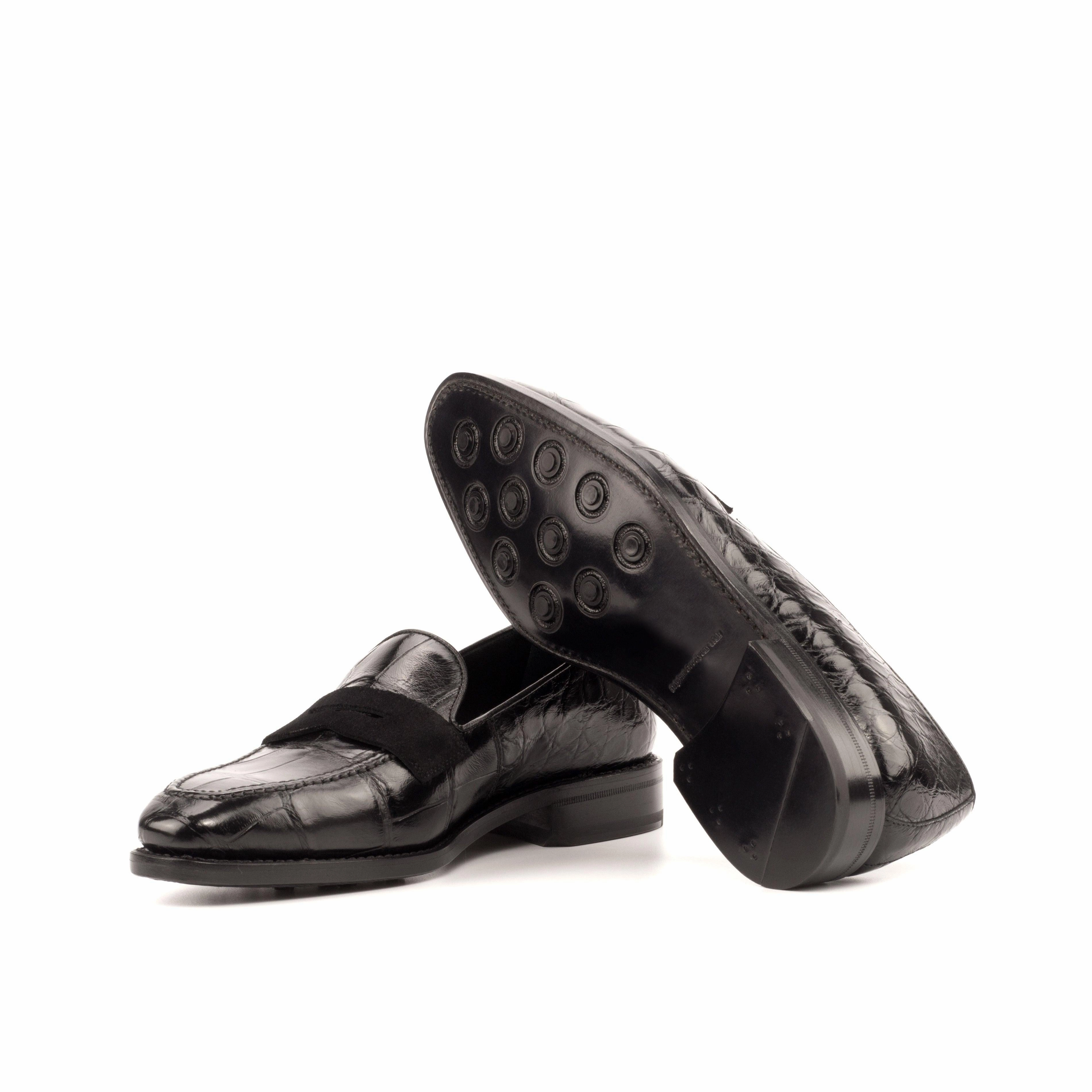 Yacht Loafers Black Alligator Penny Loafer