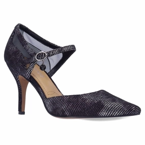J. Renee Siona Black/Pewter Heel (Women's) Best Jeans For Dress Shoes