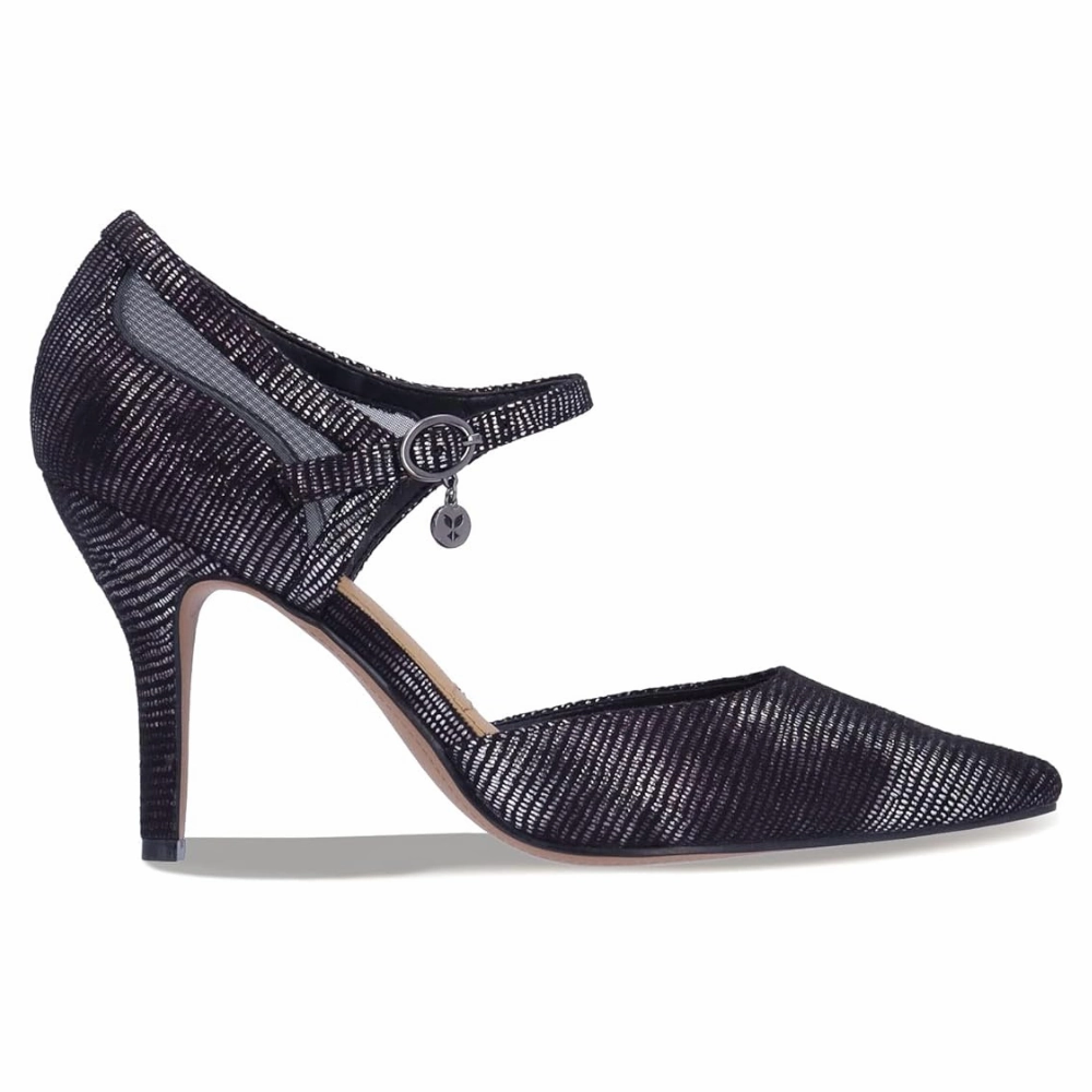 Dress Shoes For Jeans J. Renee Siona Black/Pewter Heel (Women's)