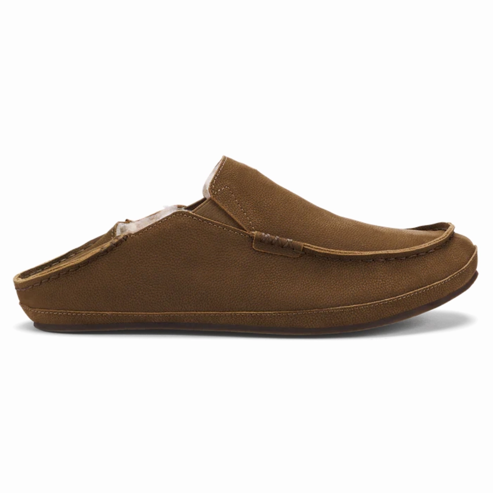 OluKai Molo Sharkskin Kona Coffee Slipper (Men's) Satin Ballet Slippers