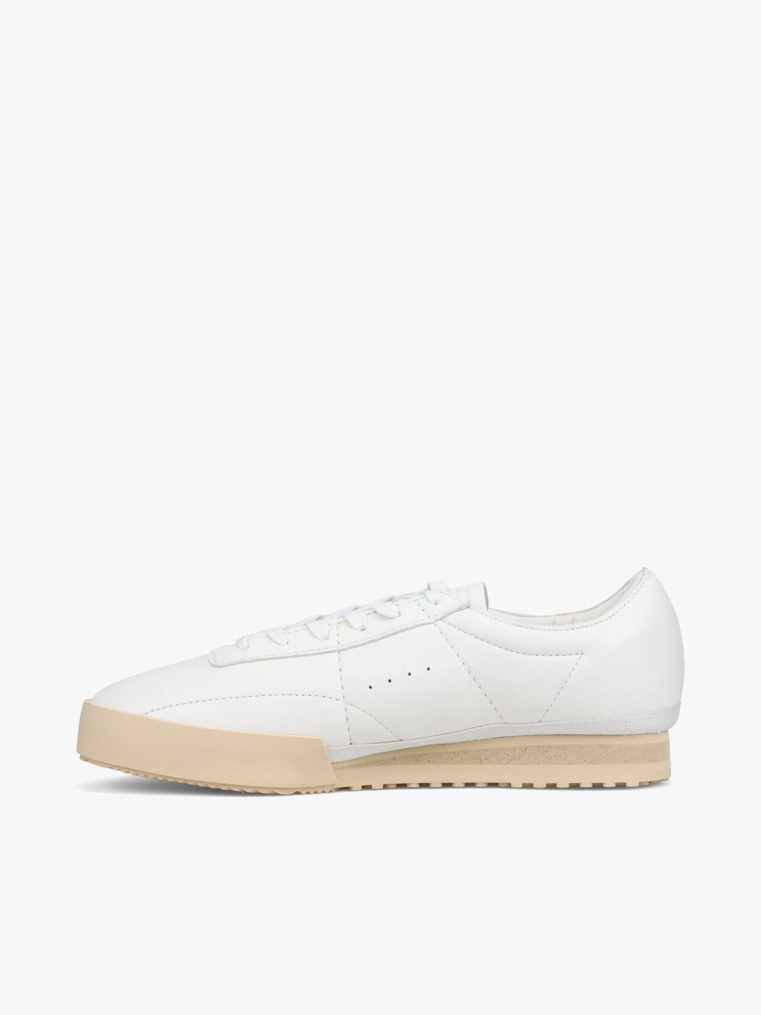 Aura Offwht Ltbrw leather Walking Shoes Flat Feet