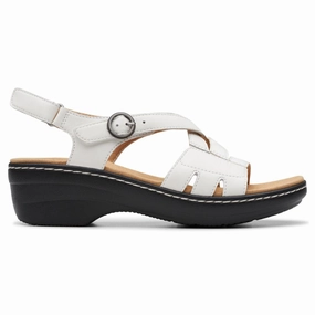 Iridescent Sandals Clarks Merliah Bonita White Leather Sandal (Women's)