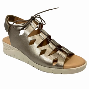 Buckle Sandals Valeria's Janice Metallic Onix Sandal (Women's)