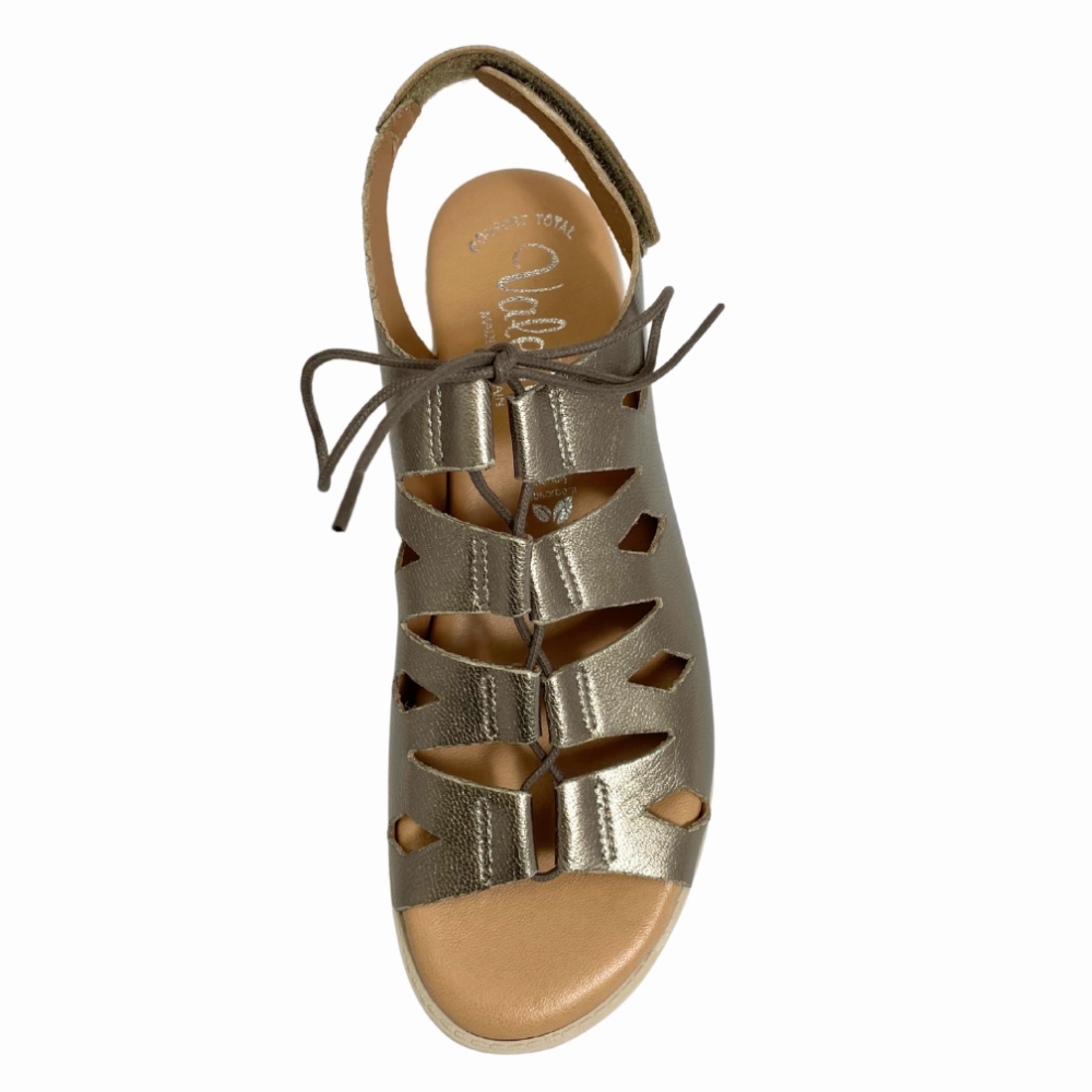 Valeria's Janice Metallic Onix Sandal (Women's) Sandals High Platform