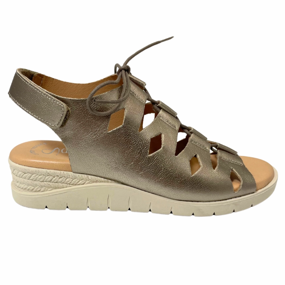 Valeria's Janice Metallic Onix Sandal (Women's) Cahaoo Sandals