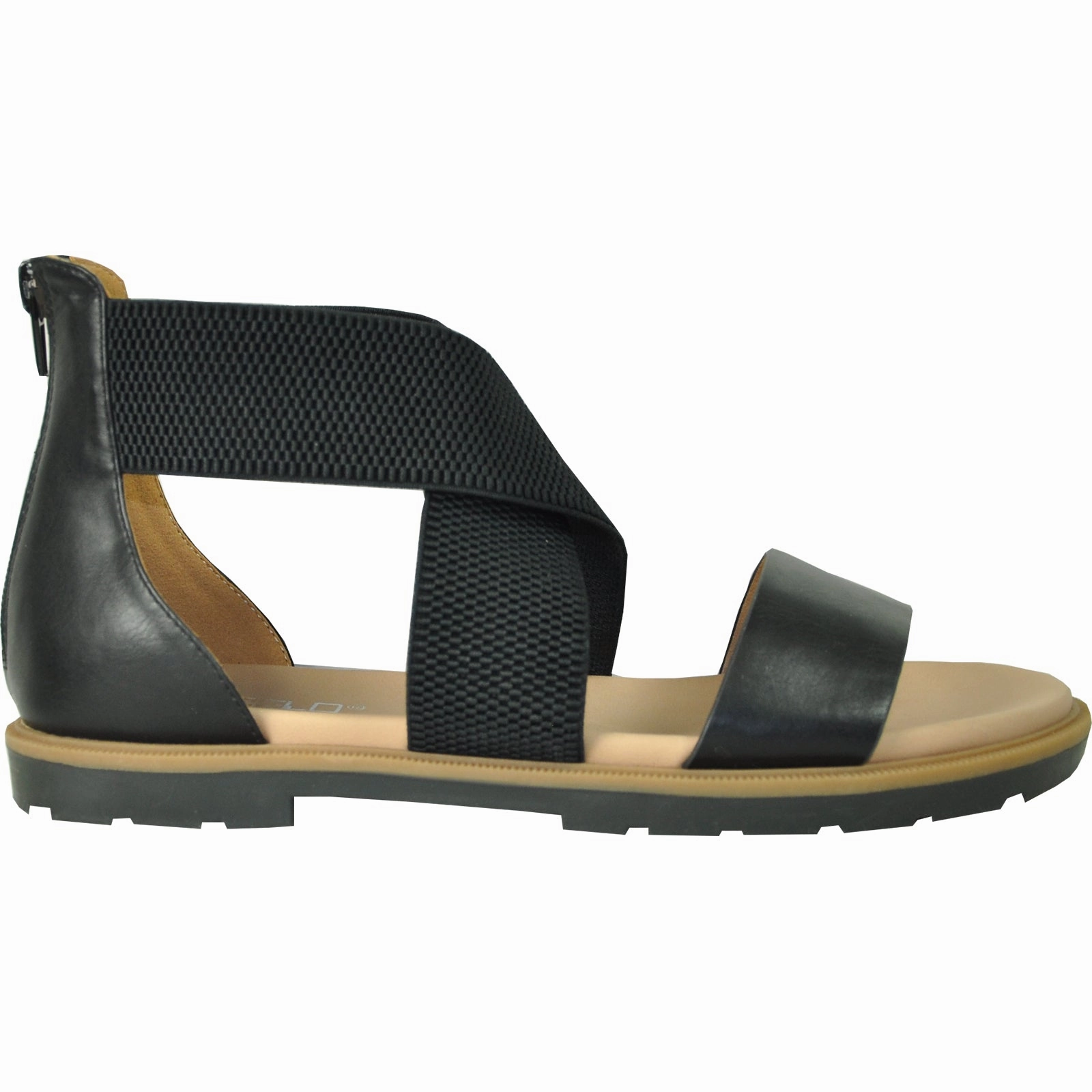 VANGELO Women Sandal LONDON Flat Sandal Black Shoes That Transform From Heels To Flats