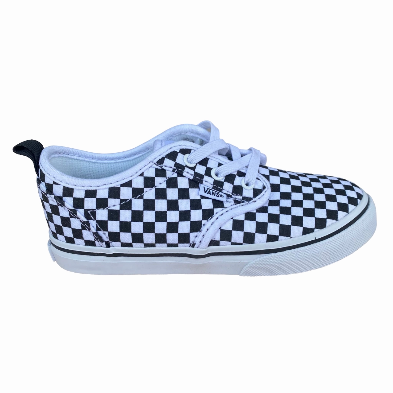 Vans Atwood Slip-On Junior Tela VN0A2XSPHRK | Sneakers bianche a scacchi neri White Velcro Sneakers