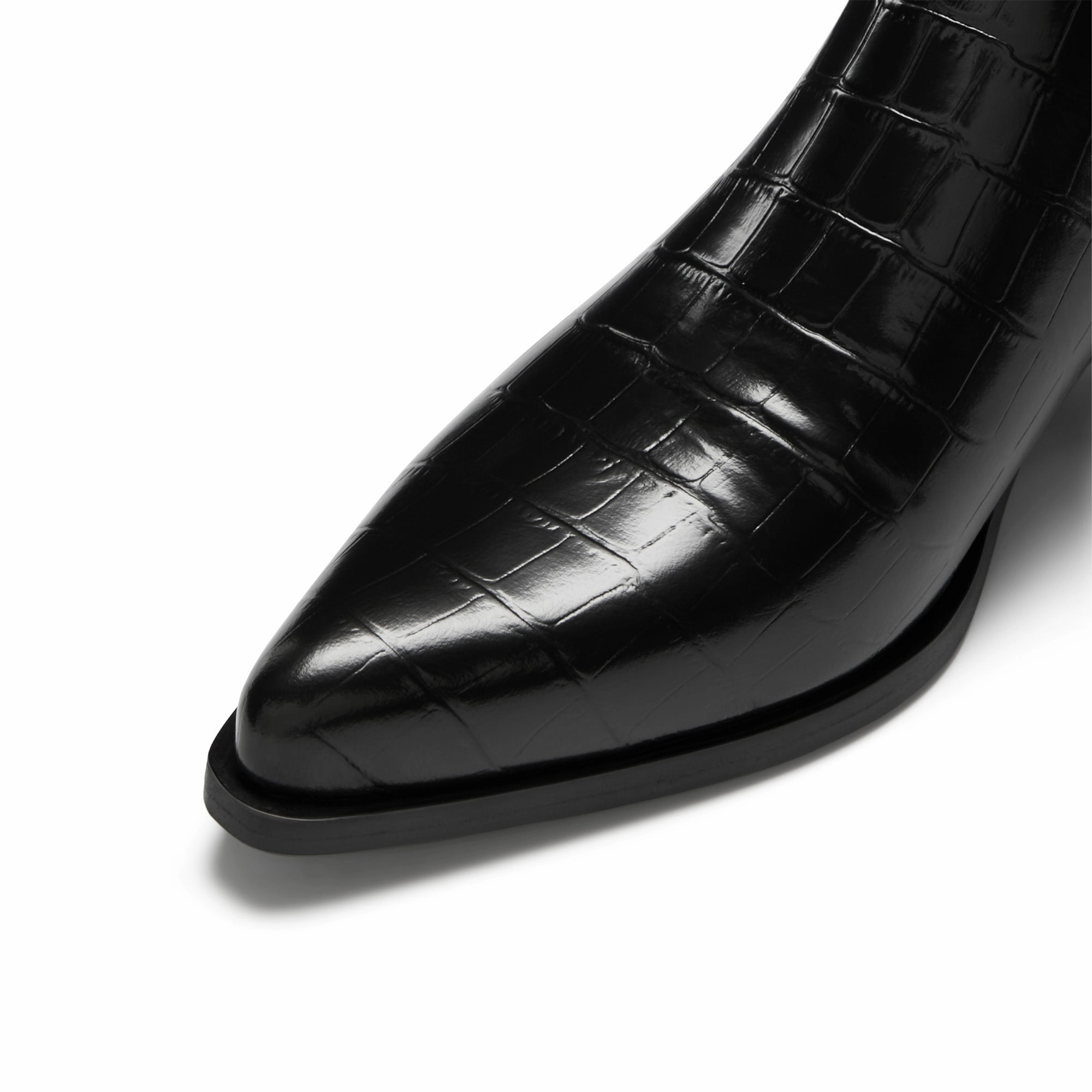 Vendme Amandine croco black calfskin leather boots Insulated Muck Boots