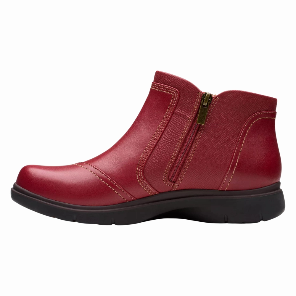 Clarks Certina Joy Red Leather Boot (Women's) Idyllwind Boots