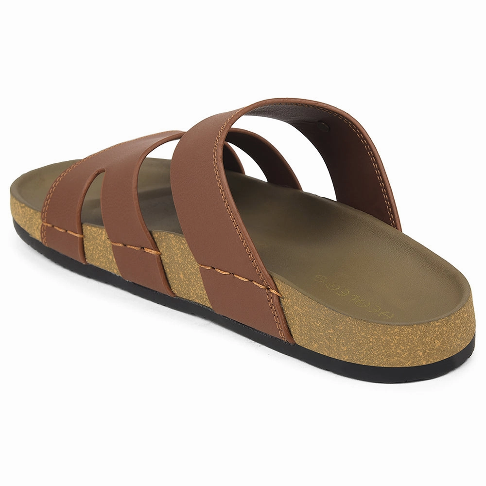 Moab 2 Slide Woven Healers Tan Casual Slipper For Mens AOL-5 By Liberty