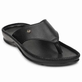 Healers Black Casual Slipper For Men CSS-25 By Liberty Ez Slides