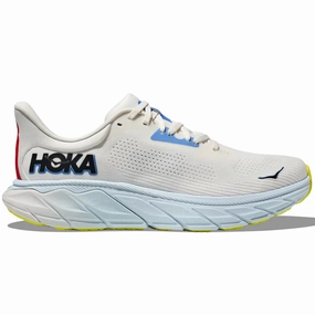 Shoes Ironman Men's Hoka Arahi 7, Blanc De Blanc/Virtual Blue, 11.5 D Medium
