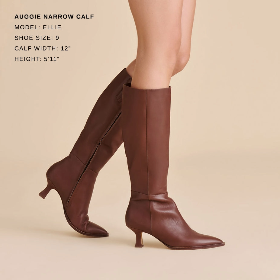 AUGGIE NARROW CALF BOOTS CHOCOLATE LEATHER