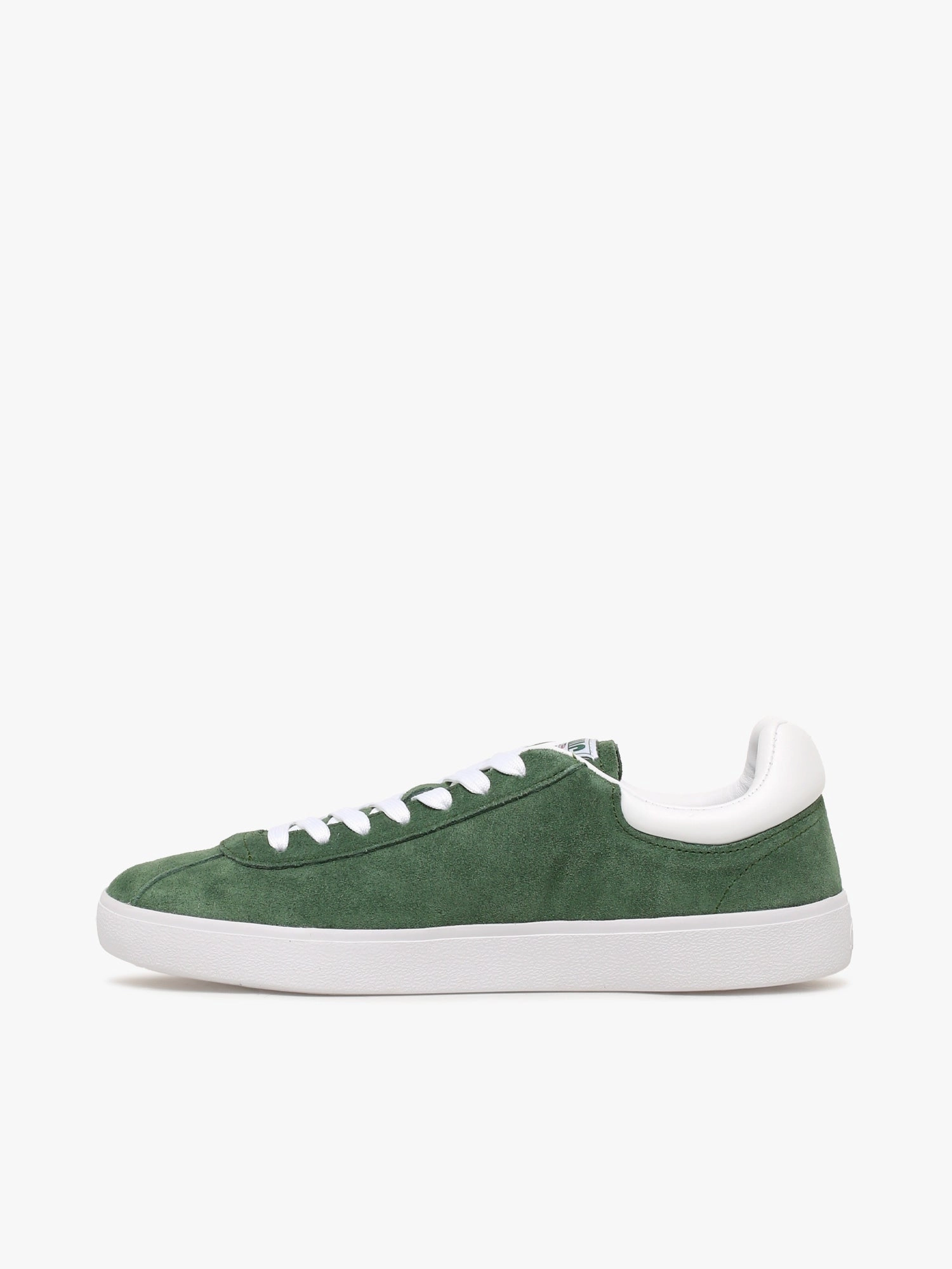 Baseshot Grn Wht suede Caged Flat Shoes