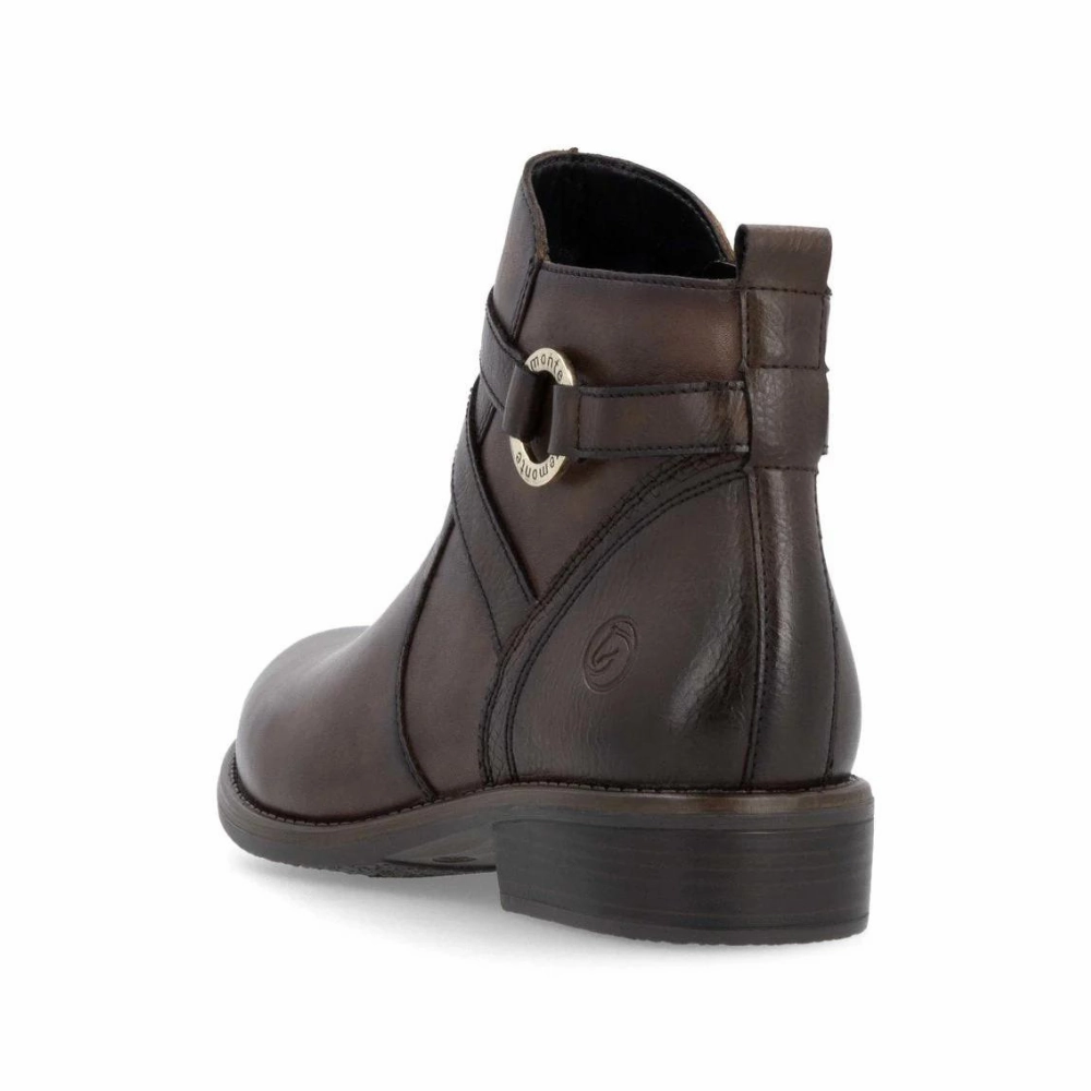 Steel Toe Chelsea Boots Remonte Arielle 77 Nougat Brown Leather Bootie (Women's)