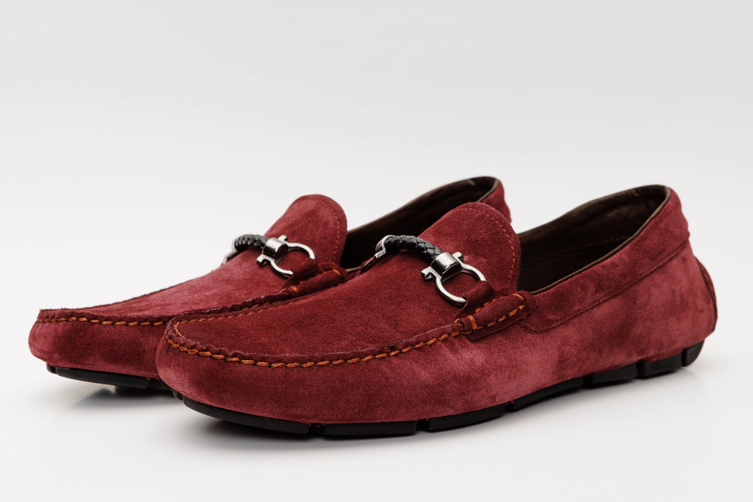 Shoes To Go With Prom Dress The Bari Burgundy Suede Leather Bit Drive Loafer Men  Shoe