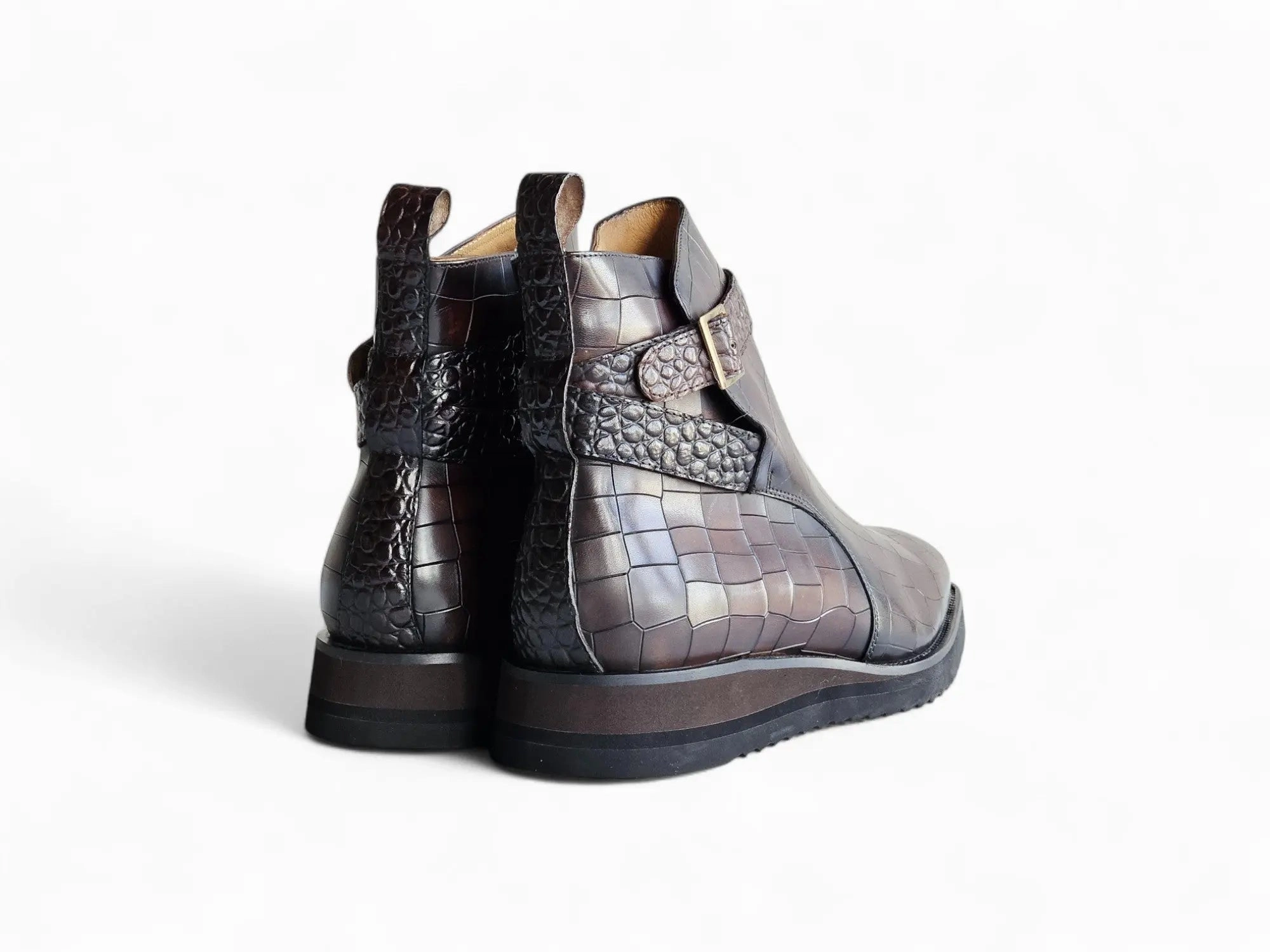 Vesper Cross Strap Buckle Boot Harley Quinn Boots