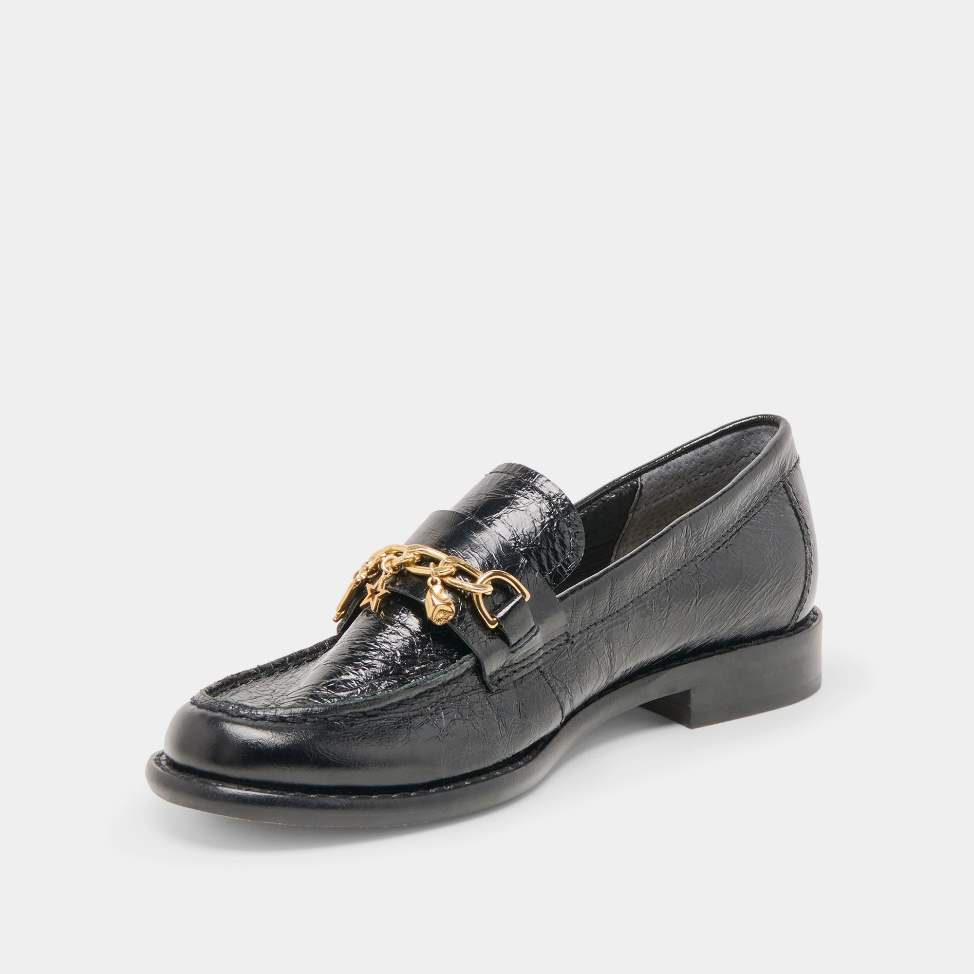 WAYLEN LOAFERS MIDNIGHT CRINKLE PATENT Prada Penny Loafers