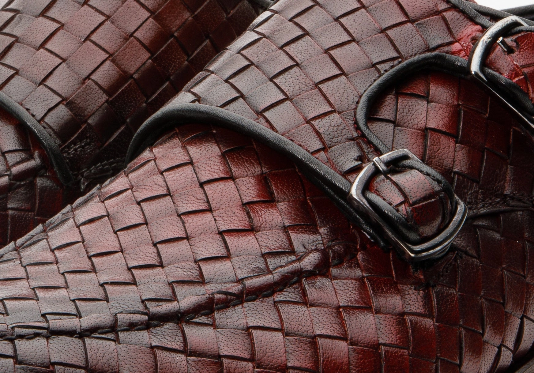 Dress Shoes And Khakis The Turan Burgundy Woven Double Monk Strap Dress Men  Shoe