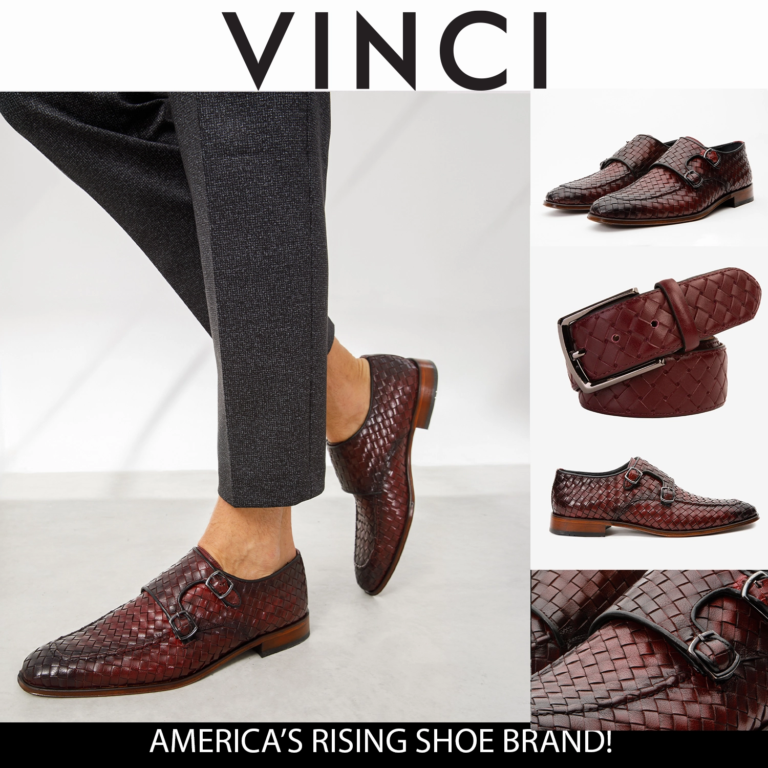 The Turan Burgundy Woven Double Monk Strap Dress Men  Shoe Dress Shoes Reviews