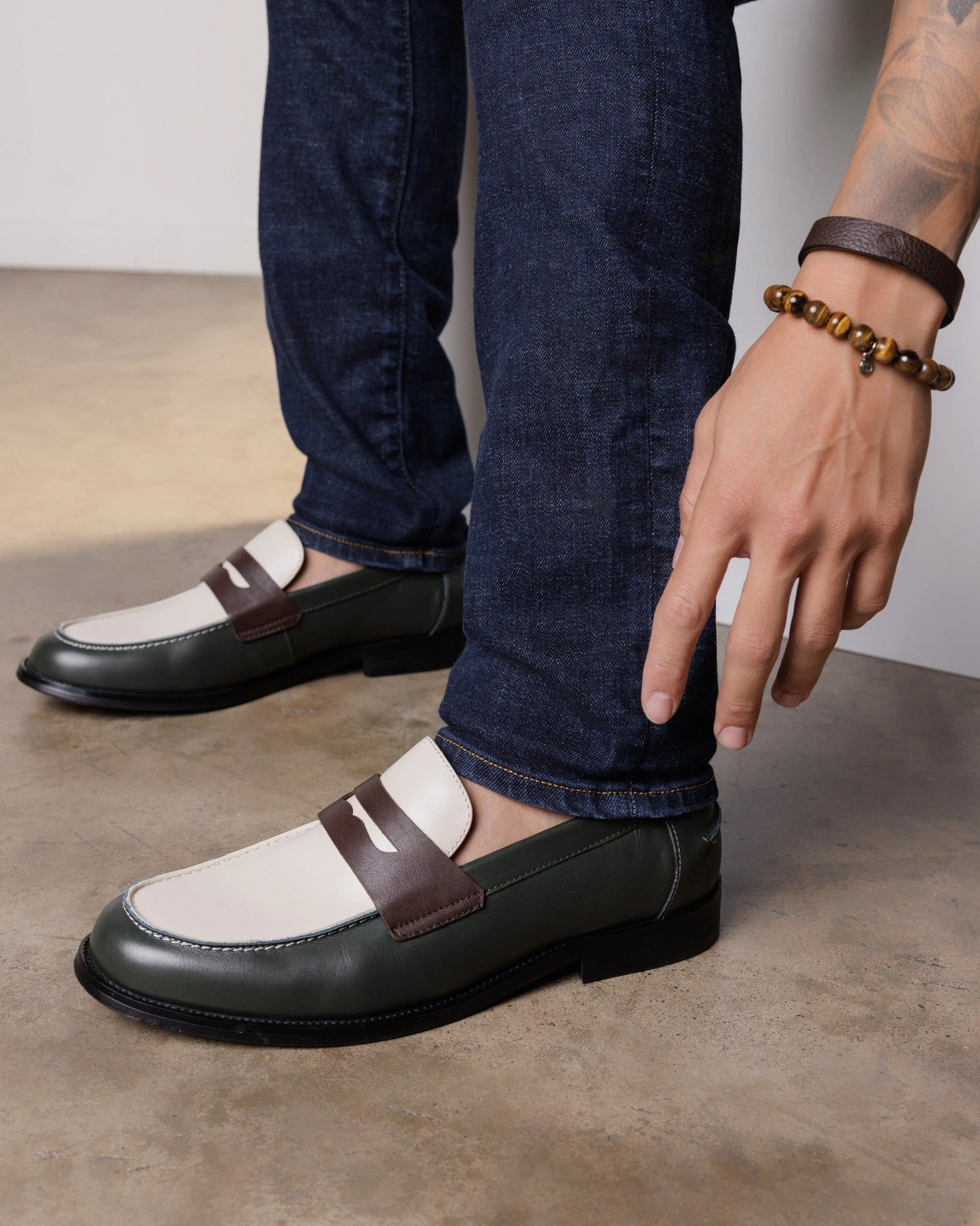 Dance Shoes Ballet Flats Gaio Brw Beige Grn soft cal leather