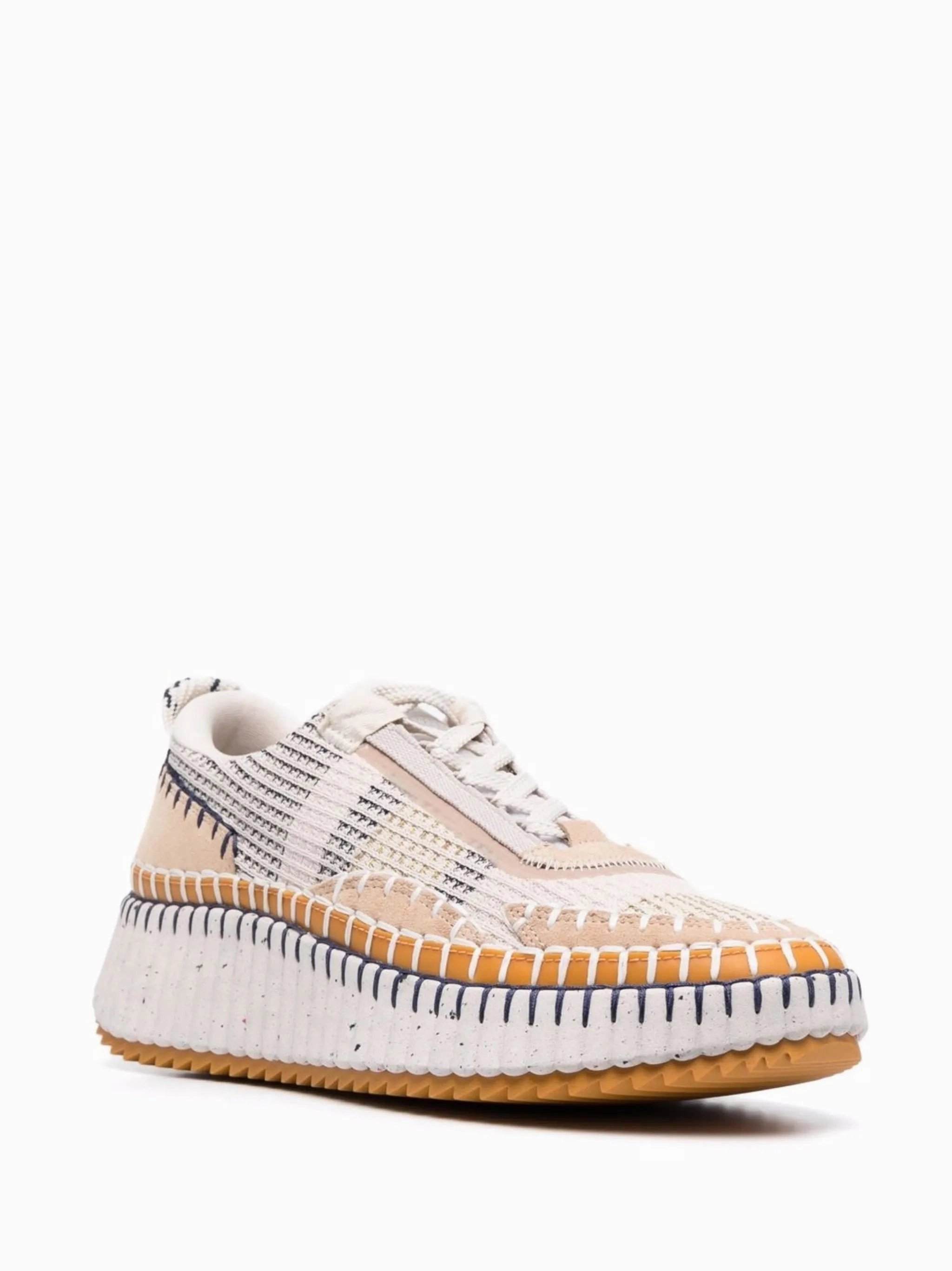 Canvas Flats Shoes whipstitch-trim sneakers