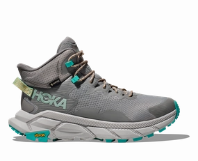 Men's Hoka Trail Code Gtx, Galactic Grey/Electric Aqua, 11.5 D Medium Long Distance Shoes